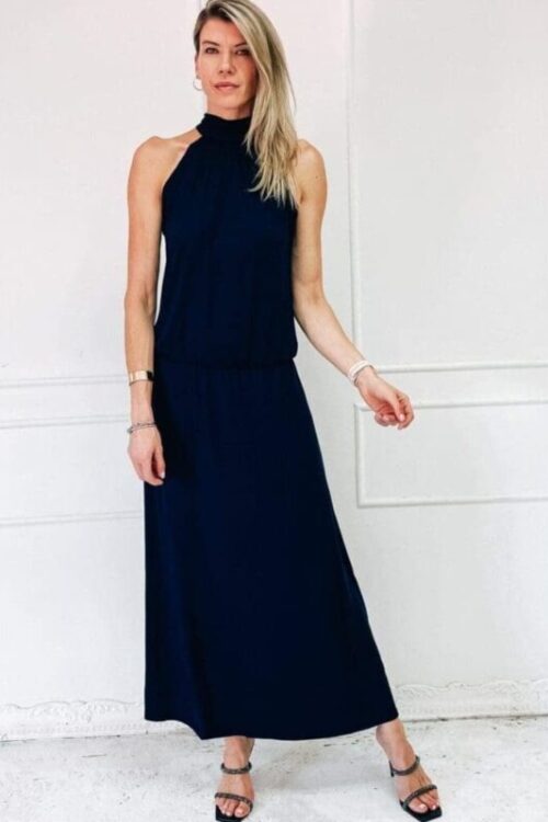 A Line Halter Neck Maxi Dress Black made in South Africa Online Shopping