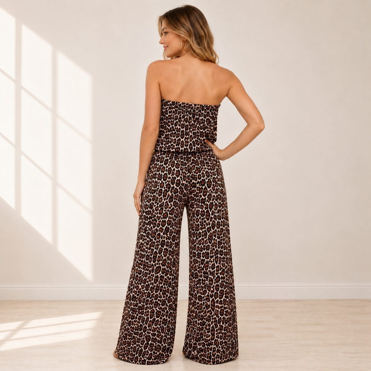 Leopard Print Bandeau Boobtube Jumpsuit Leopard Print Bandeau Boobtube Jumpsuit