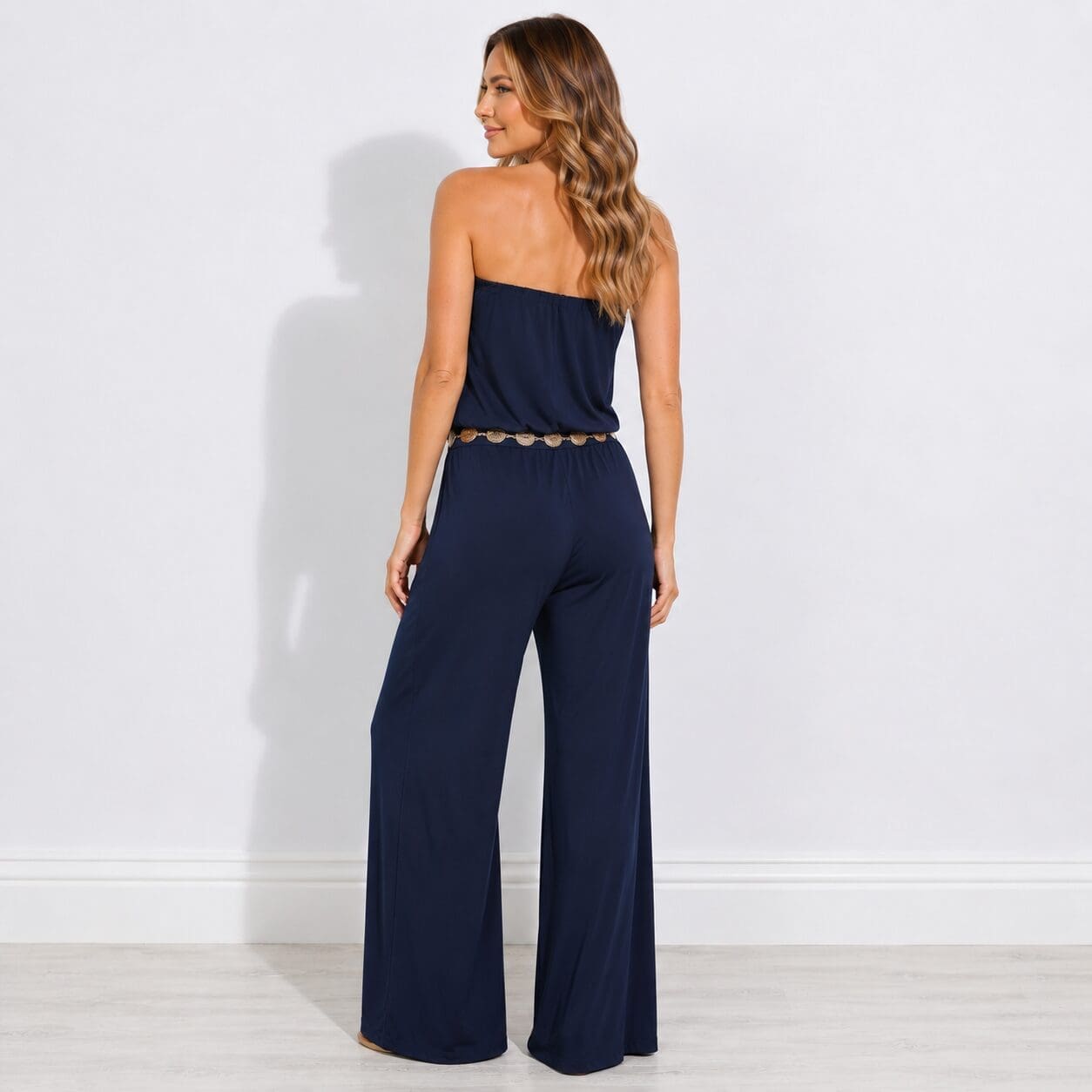 Navy bandeau boobtube jumpsuit Navy bandeau boobtube jumpsuit