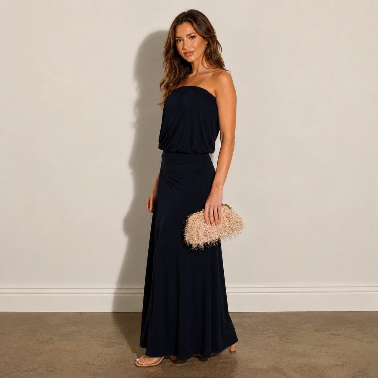 boob tube long dress Ladies Bandeau Boob-Tube Maxi Dress