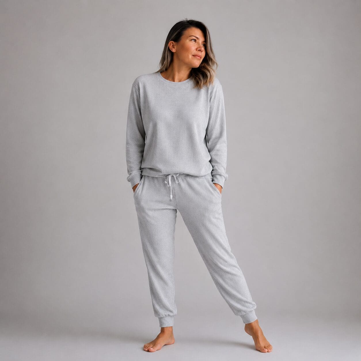 Ribbed Winter Pyjamas Made in South Africa Grey Ribbed Winter Pyjamas Made in South Africa Grey