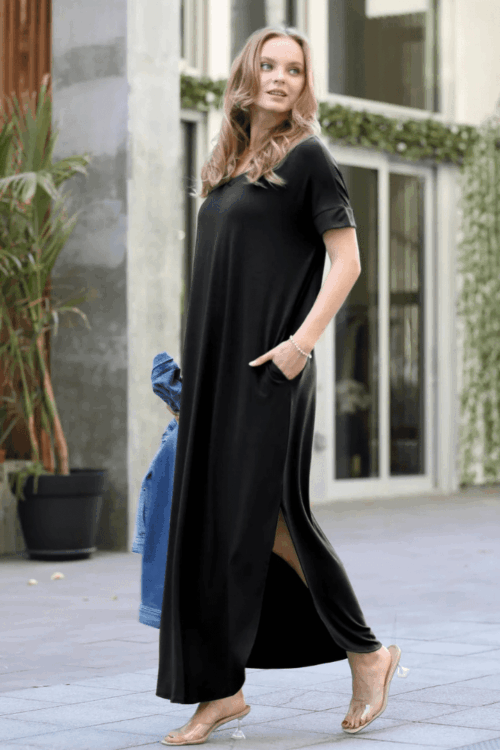 Maxi dress pocket detail made in South Africa