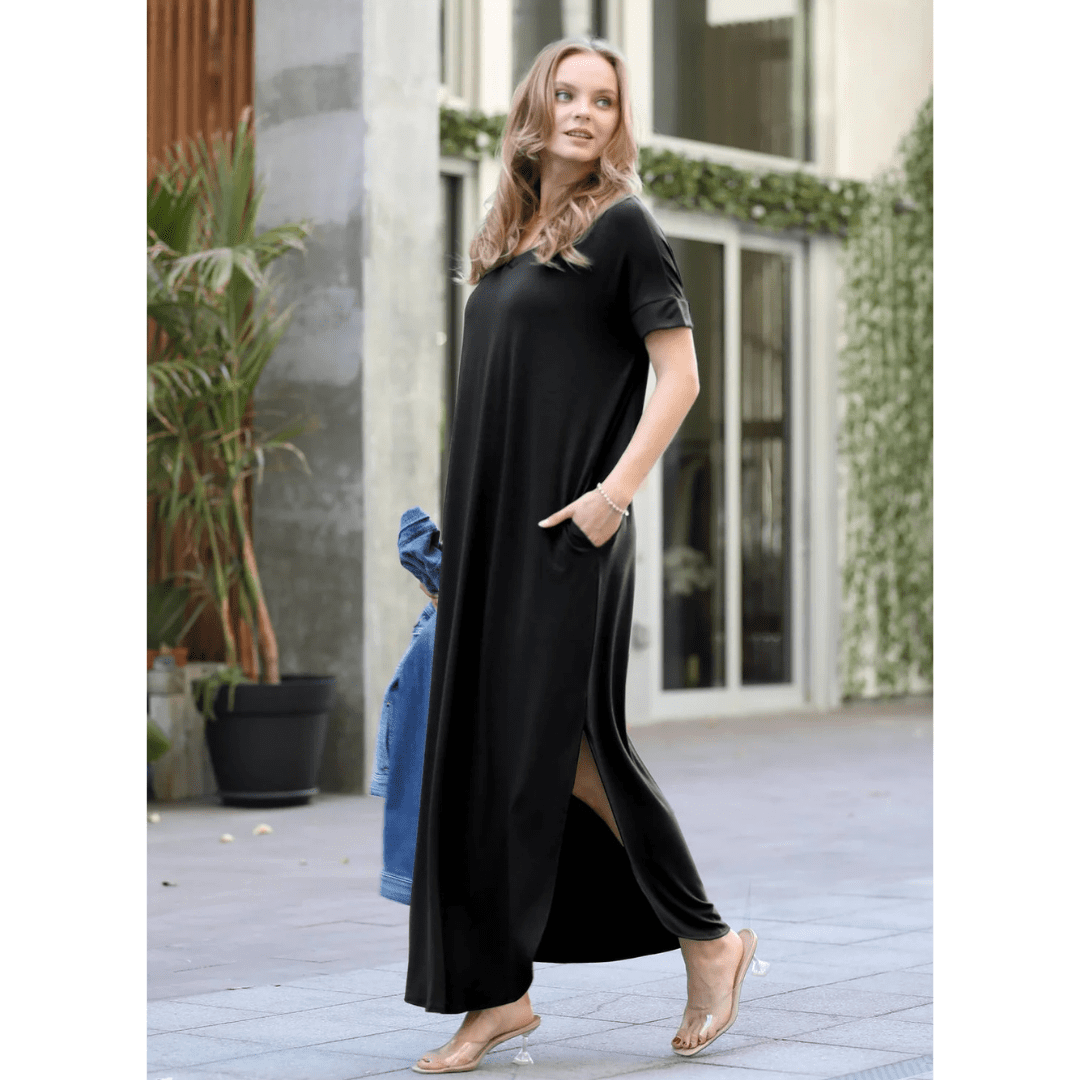Maxi dress pocket detail made in South Africa