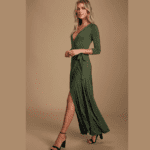 Ladies Classic Wrap Dress Maxi