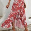 Ladies Ruffle Trim Maxi Wrap Skirt With Side Tie Ladies Ruffle Trim Maxi Wrap Skirt With Side Tie