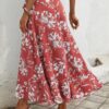 Ladies Ruffle Trim Maxi Wrap Skirt With Side Tie Ladies Ruffle Trim Maxi Wrap Skirt With Side Tie