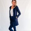Ladies cardigan navy with pockets made in South Africa Ladies cardigan navy with pockets made in South Africa