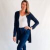 Ladies cardigan navy with pockets made in South Africa Ladies cardigan navy with pockets made in South Africa