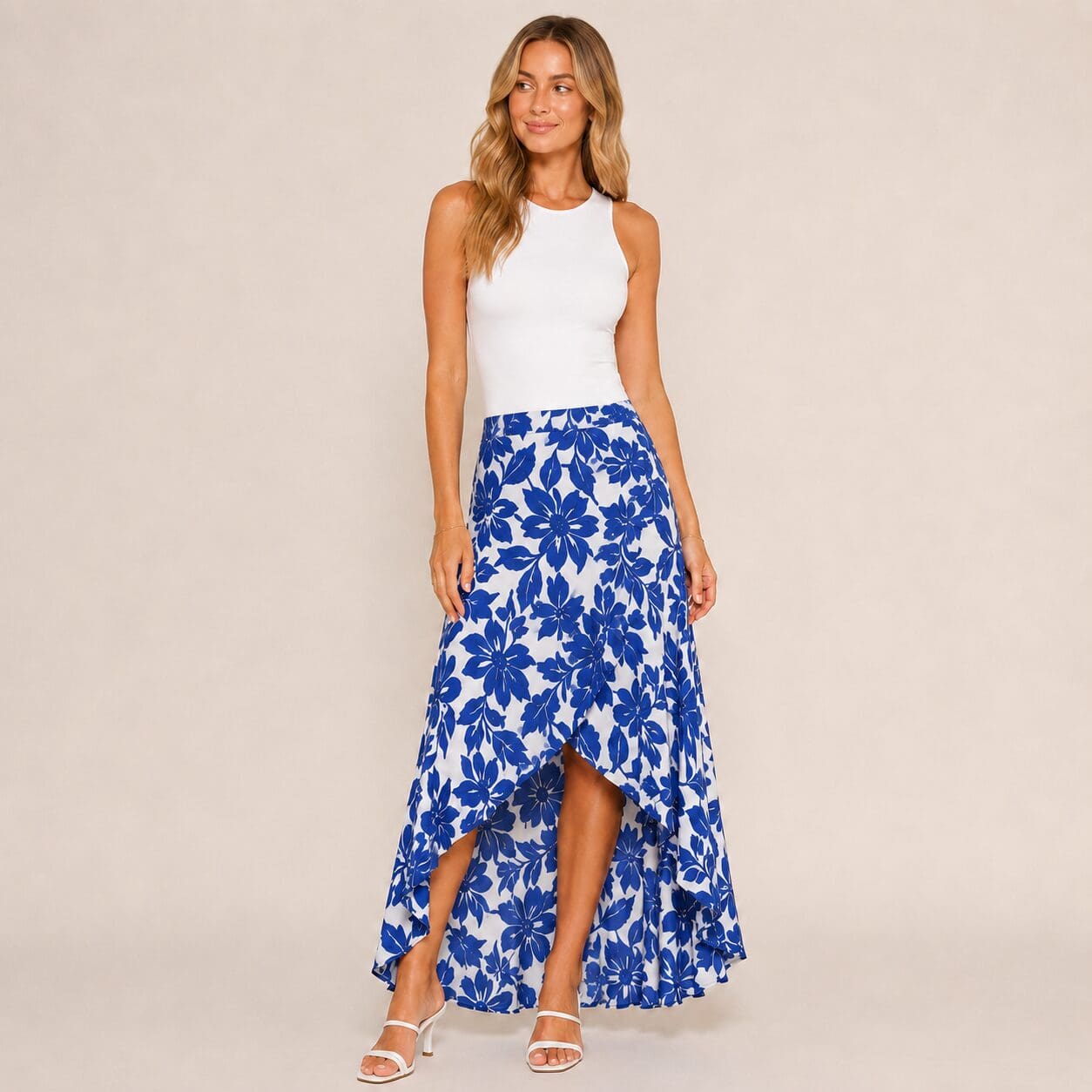 High Low Skirt Blue and White Made in South Africa Outfit High Low Skirt Blue and White Made in South Africa Outfit