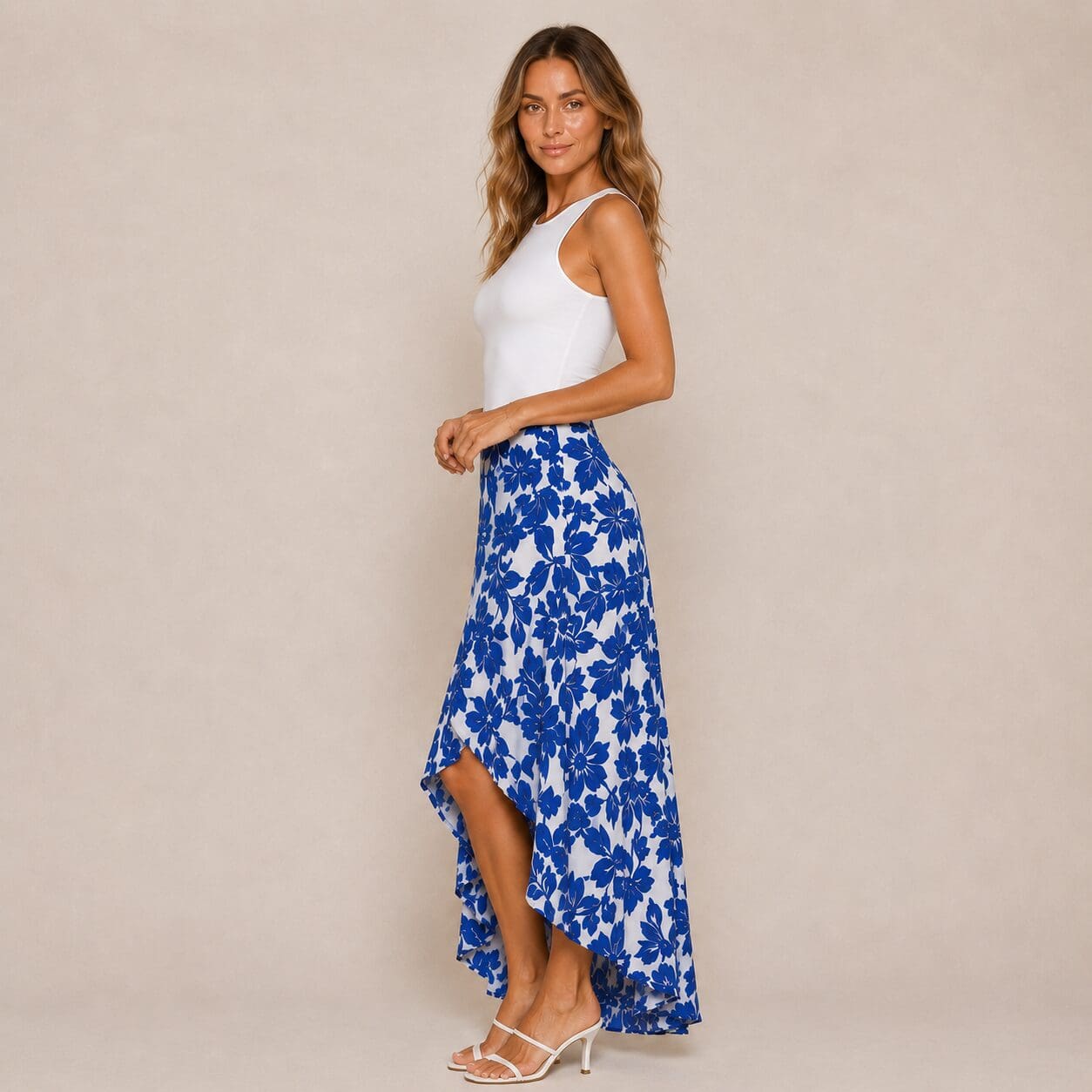High Low Skirt Blue and White Made in South Africa Outfit High Low Skirt Blue and White Made in South Africa Outfit