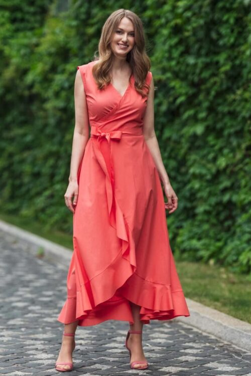 Ruffle Trim Wrap Dress made in South Africa