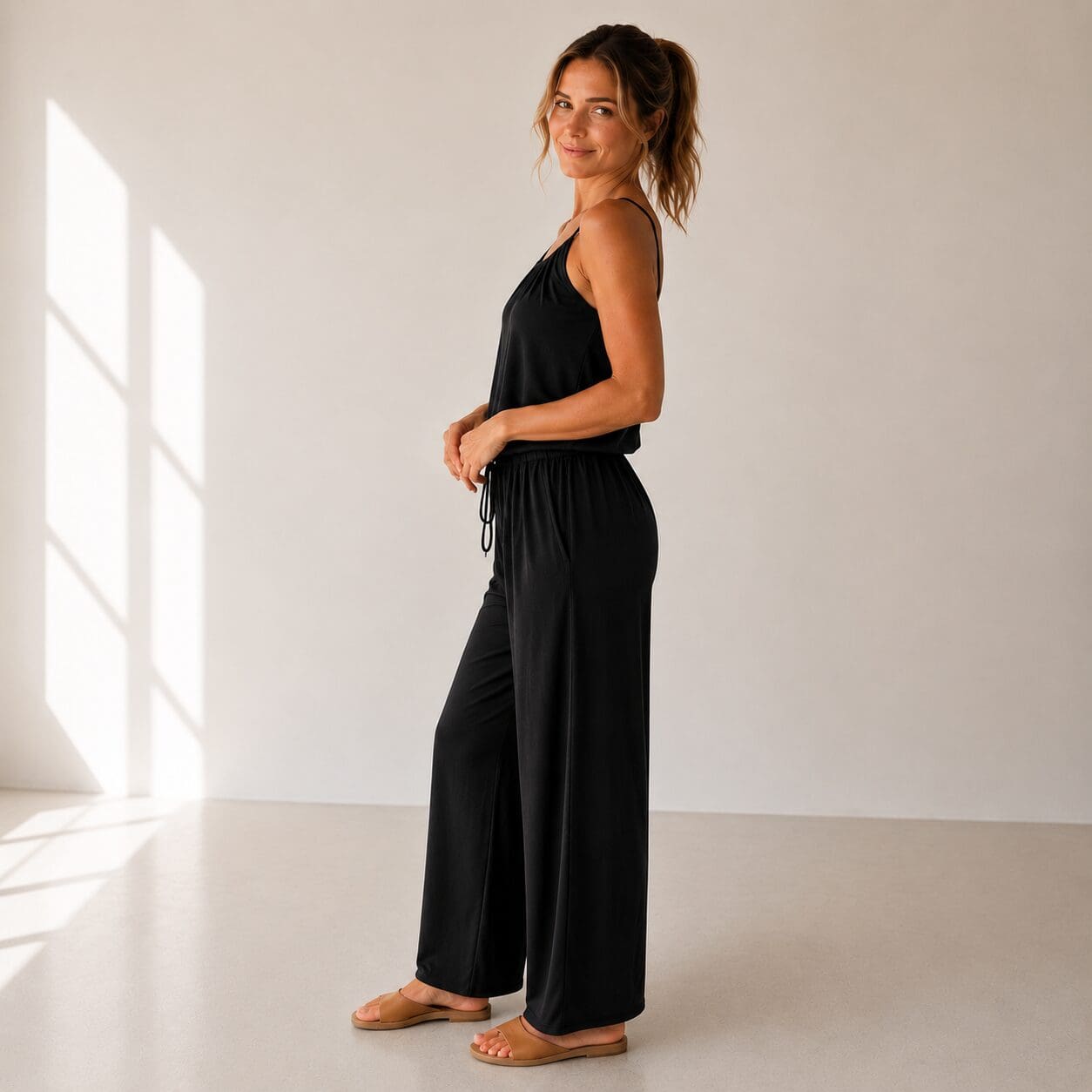 Easy Summer Jumpsuit in black made in South Africa Easy Summer Jumpsuit in black made in South Africa