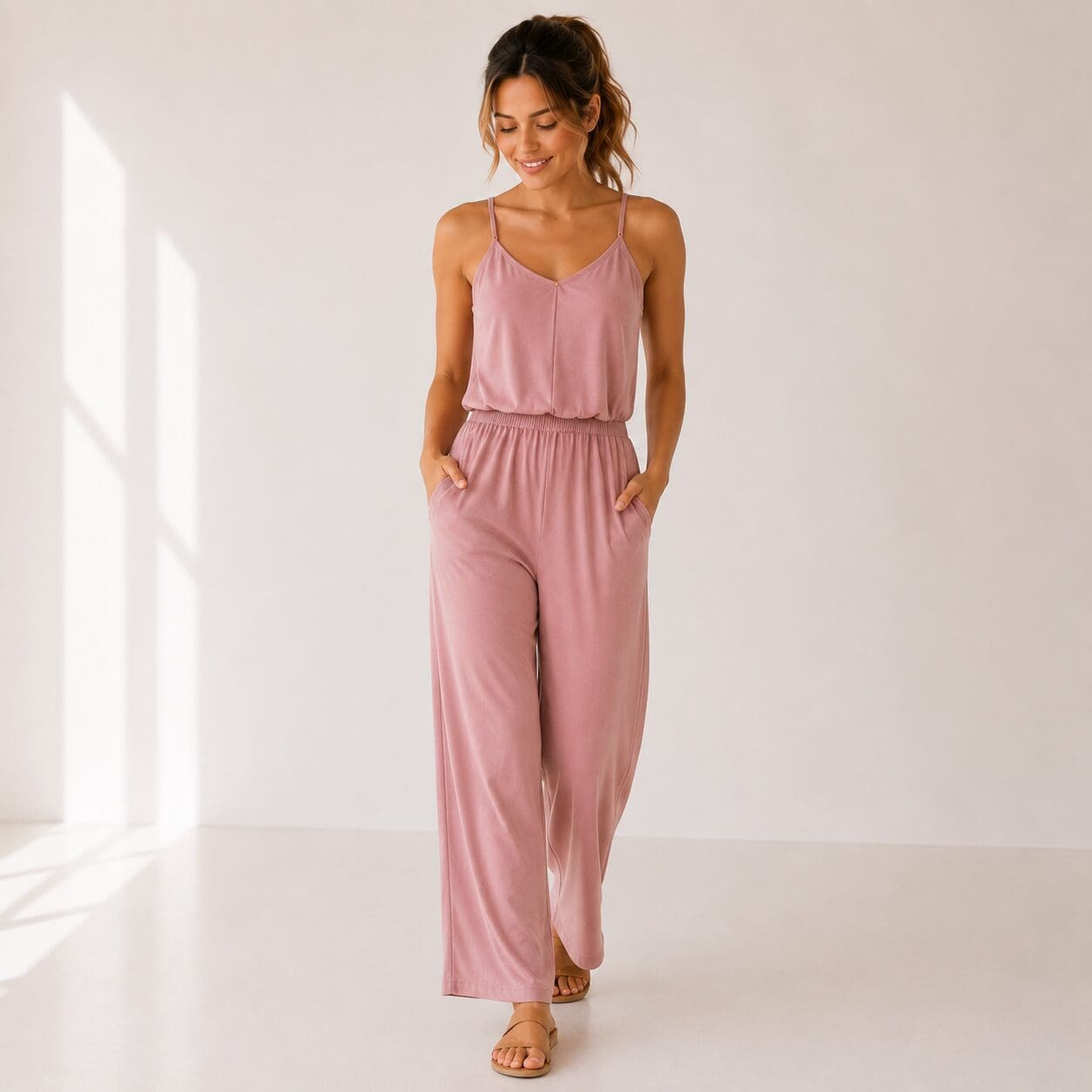 Easy Summer Jumpsuit in pink made in South Africa Easy Summer Jumpsuit in pink made in South Africa