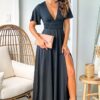 Sleeveless Plunge Neck Maxi Dress Sleeveless Plunge Neck Maxi Dress