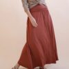 fold waist winter skirt rust