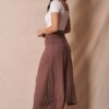 fold waist winter skirt brown