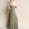 fold waist winter skirt green