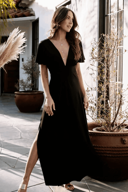 Dolman Sleeve Stretch Maxi Dress