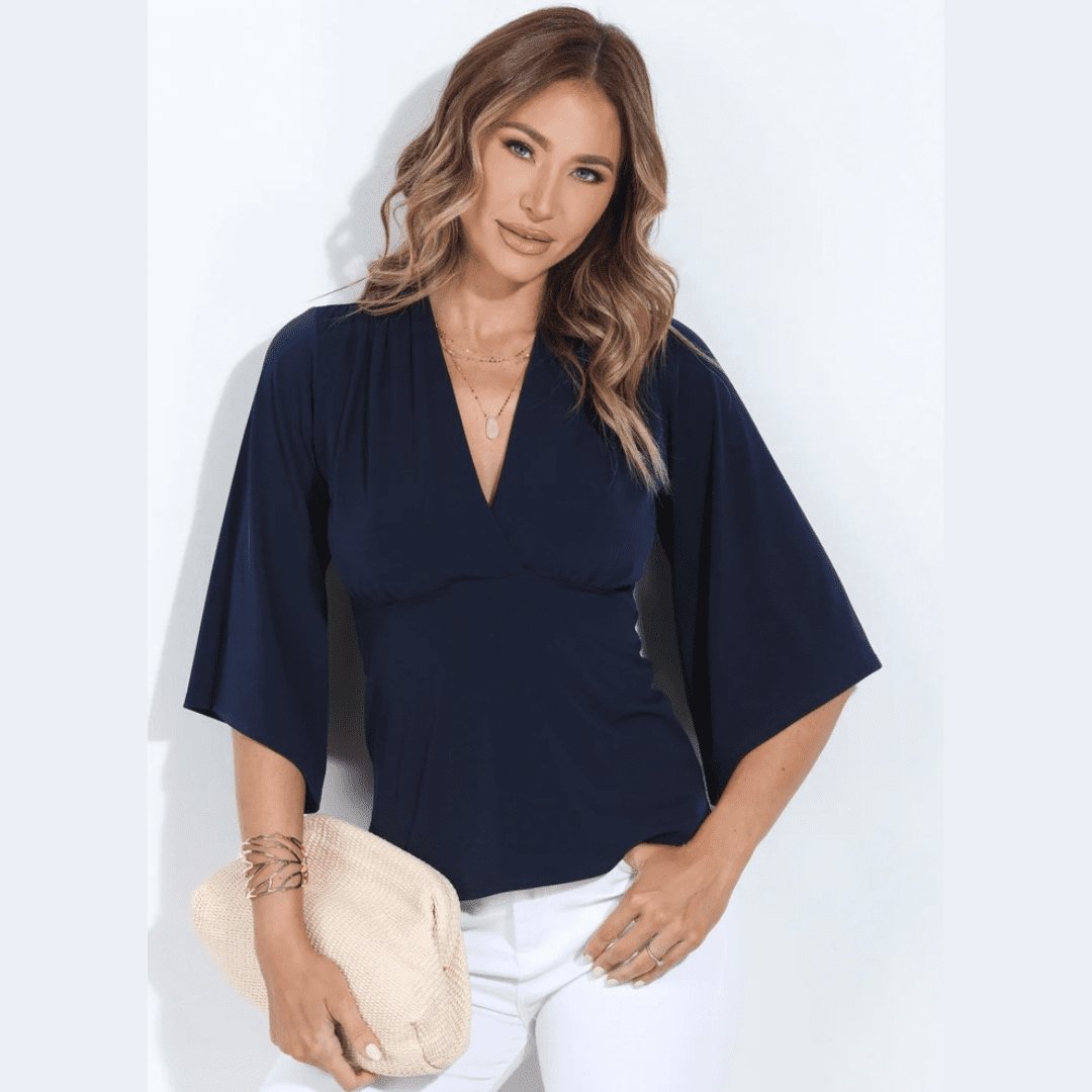 Plunge Neck Top With Customisable Sleeves Made in South Africa