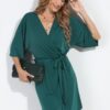 Dolman Sleeve Wrap Dress South Africa teal side Dolman Sleeve Wrap Dress South Africa teal side