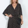 Dolman Sleeve Wrap Dress South Print 1 Dolman Sleeve Wrap Dress South Africa pattern black side
