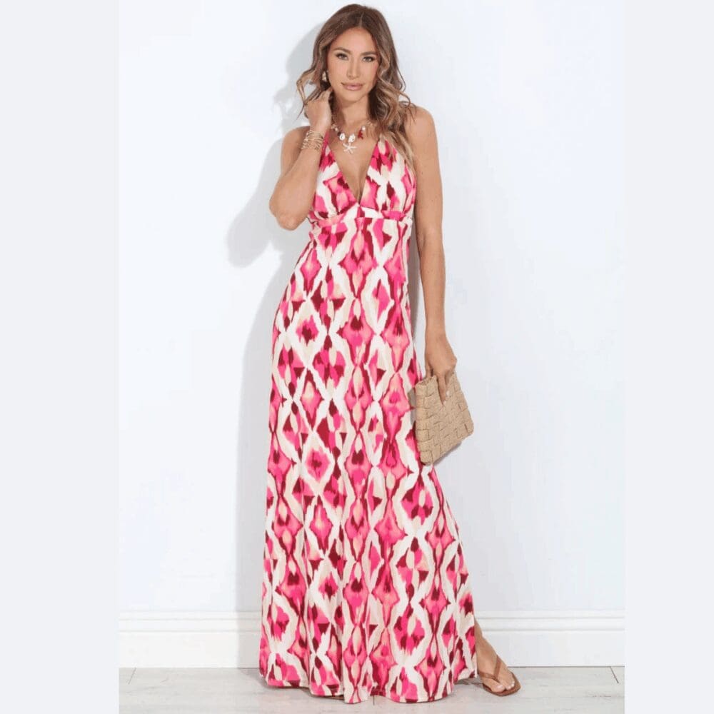 Versatile V Neck Stretch Maxi Dress made in South Africa