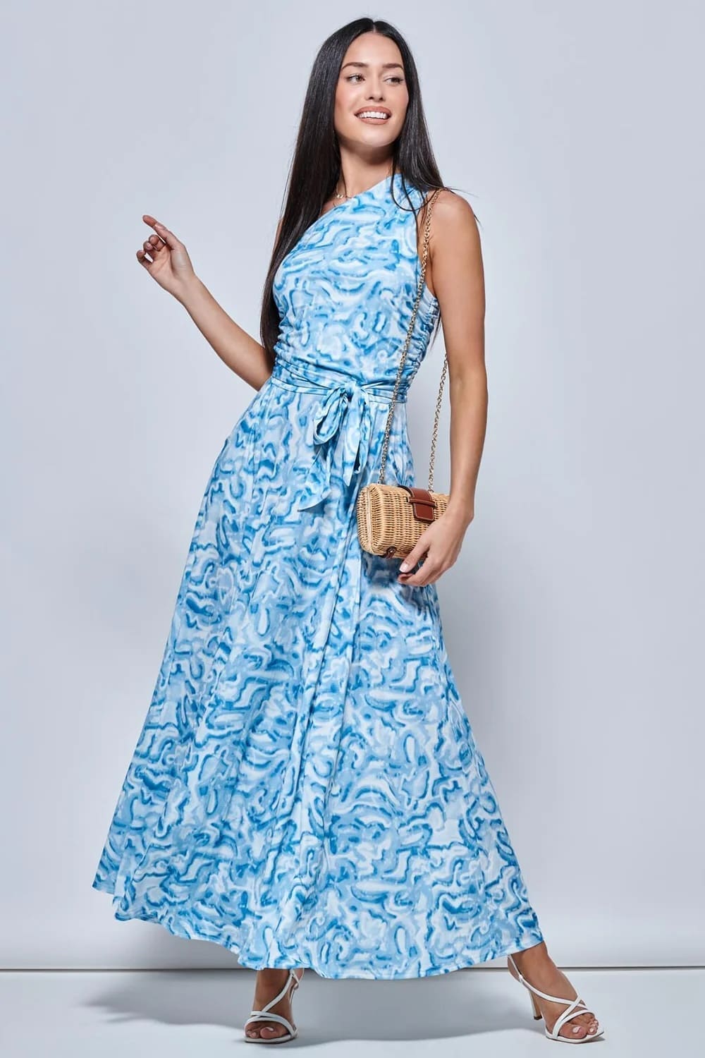 Single Shoulder Maxi Dress With front Tie 1 Single Shoulder Dress With Front Tie Floral Made in South Africa
