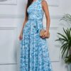 Single Shoulder Maxi Dress With front Tie 34 Single Shoulder Dress With Front Tie Floral Made in South Africa