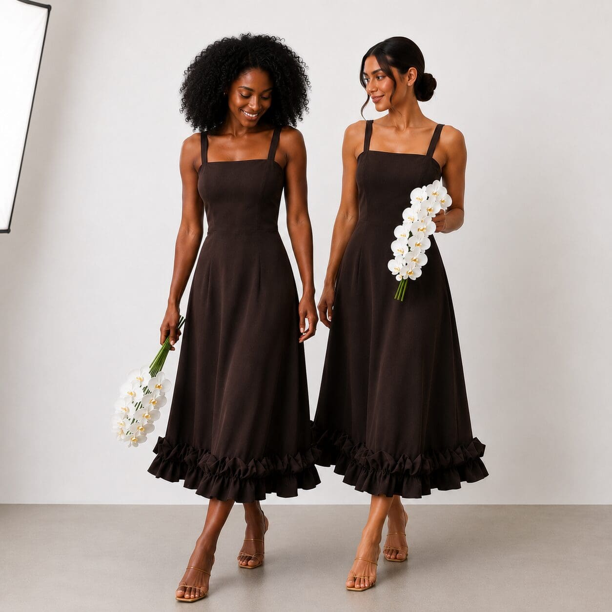 Bubble Ruffle Bridesmaid Evening Dress Made In South Africa Lovu 17, 2026, 07_24_18 PM Bubble Ruffle Bridesmaid dress made in South Africa Choc brown