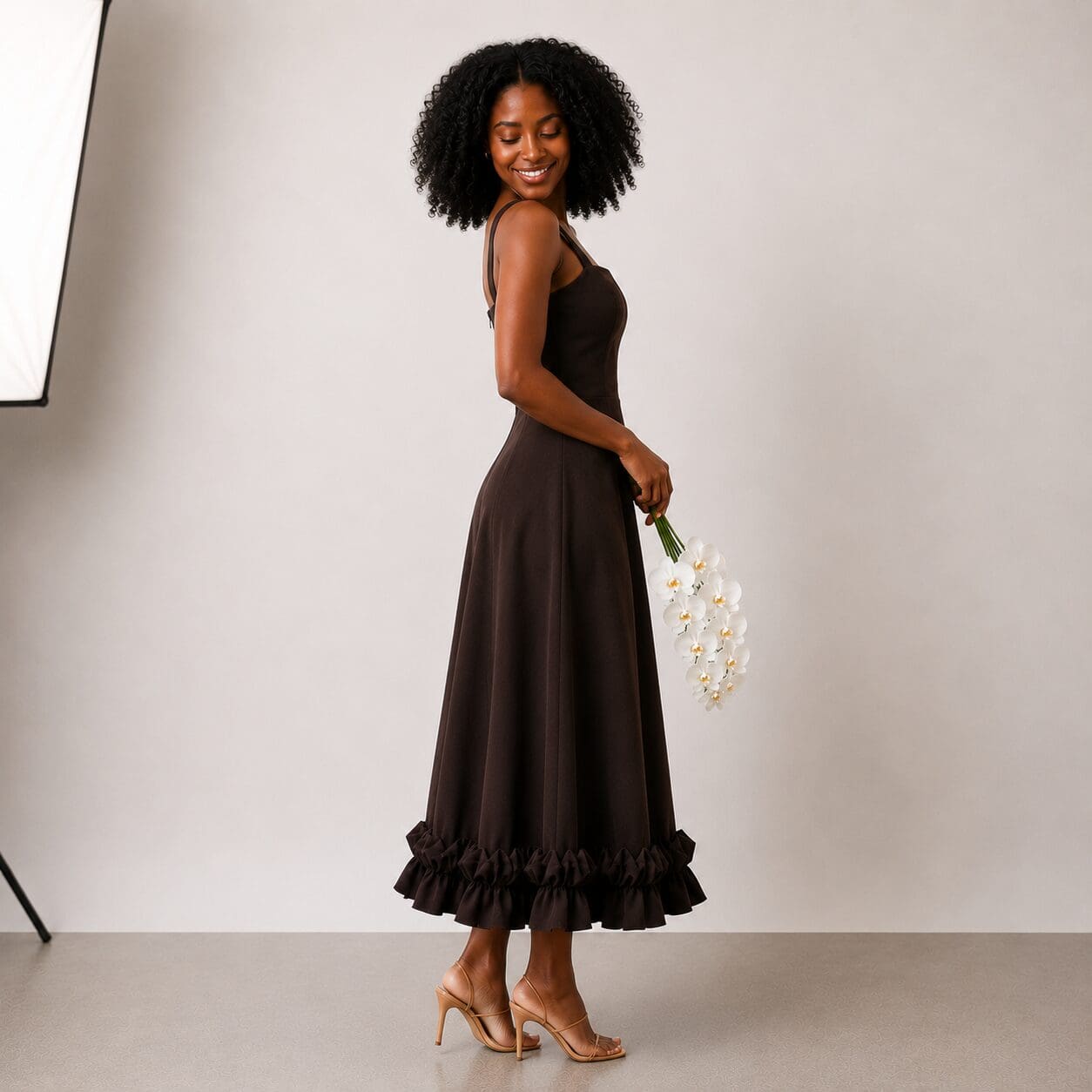 Bubble Ruffle Bridesmaid Evening Dress Made In South Africa Lovu 17, 2026, 08_01_01 PM Bubble Ruffle Bridesmaid dress made in South Africa Choc brown