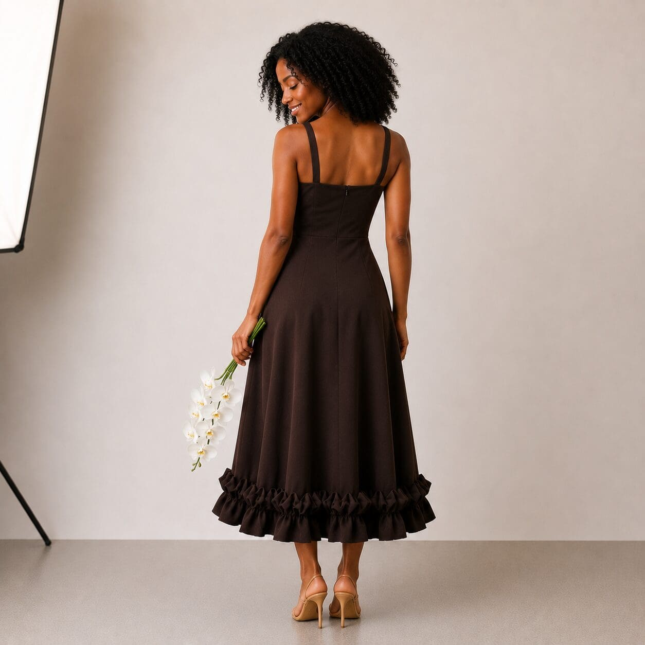 Bubble Ruffle Bridesmaid Evening Dress Made In South Africa Lovu 17, 2026, 08_02_10 PM Bubble Ruffle Bridesmaid dress made in South Africa Choc brown
