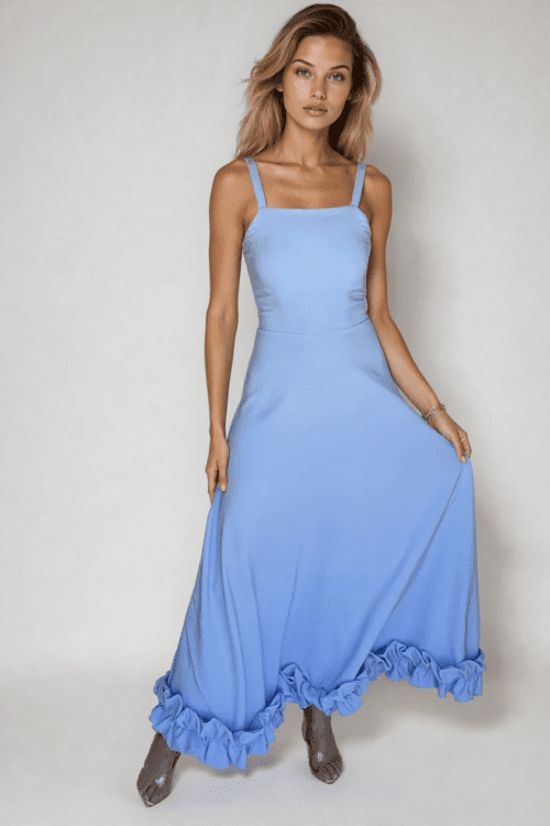 Bubble Ruffle Midi Dress made in South Africa