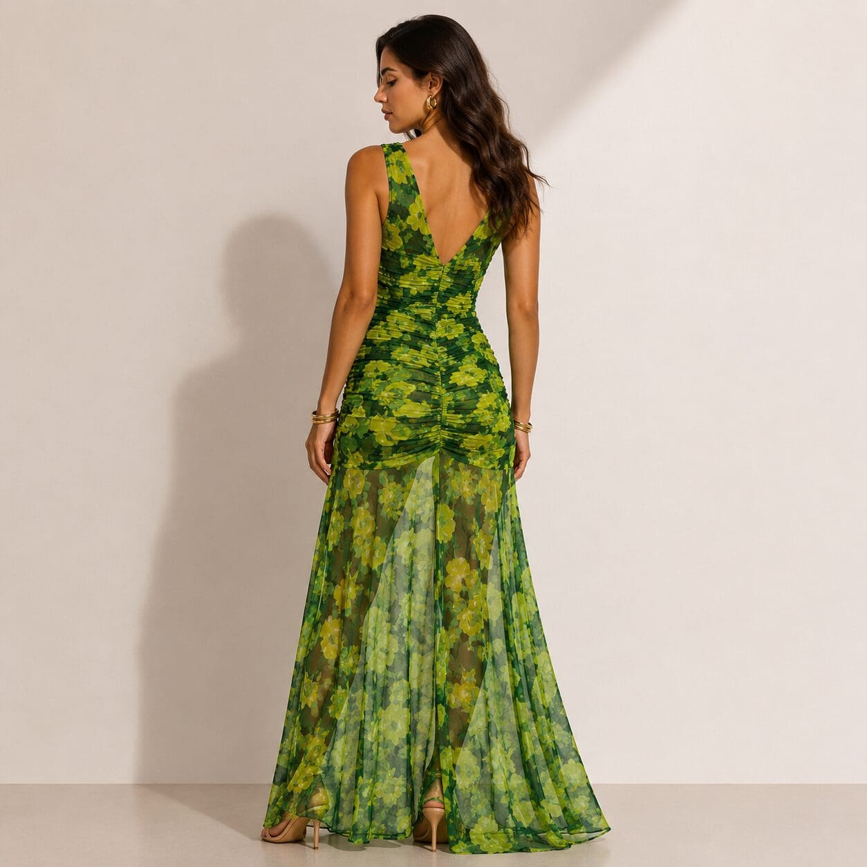 iesta Plunge Neck Maxi Dress Green Emerald Fiesta Plunge Neck Maxi Dress Green Emerald