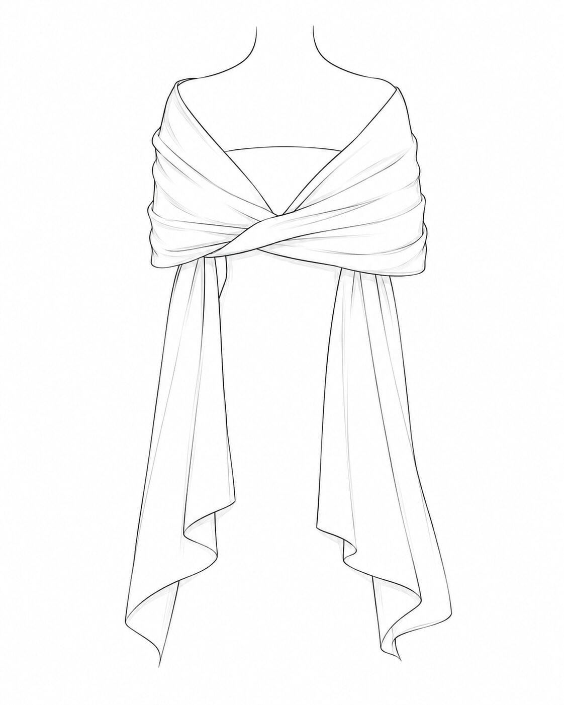 Satin Shoulder Scarf for Evening Dress Satin Shoulder Scarf for Evening Dress